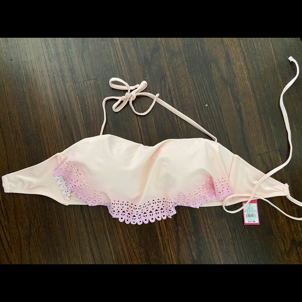 Ombré Pink Flounce Swim Top